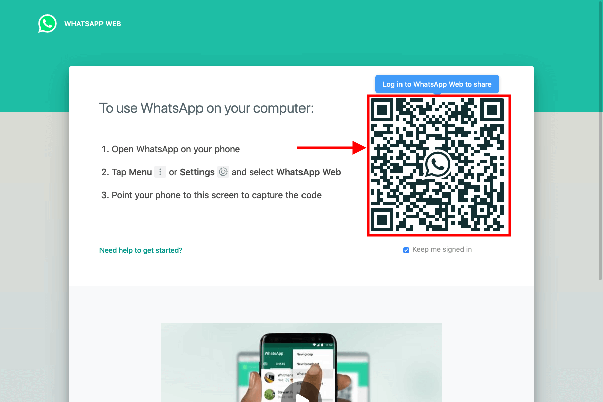 Whatsapp web log in